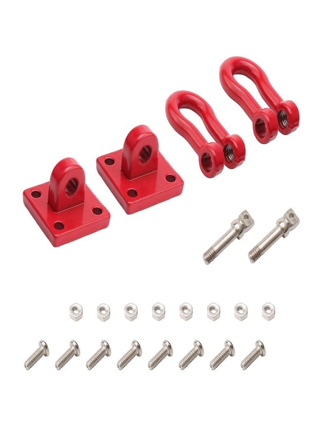 Rchobbytop Metal Crawler Trailer Tow Hooks Buckle Winch Shackles RC Decoration Accessories for 1/10 Scale RC Rock Crawler Truck SCX10 TF2 D90 D110 CC01 HILUX Wraith Tundra TRX-4, Red - Image 2
